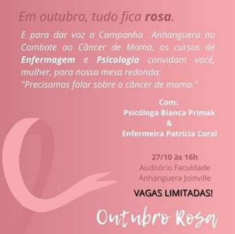 Mesa-redonda sobre câncer de mama na Anhanguera Joinville.