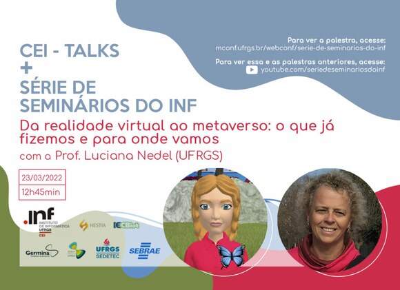 Realidade virtual e metaverso são os temas da palestra on-line.