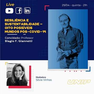 Cartaz da palestra sobre Resiliência e sustentabilidade. Cartaz da palestra sobre Resiliência e sustentabilidade.