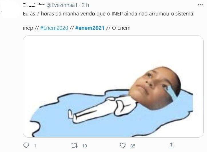 Pint relato de candidato de dificuldade de acessar a nota