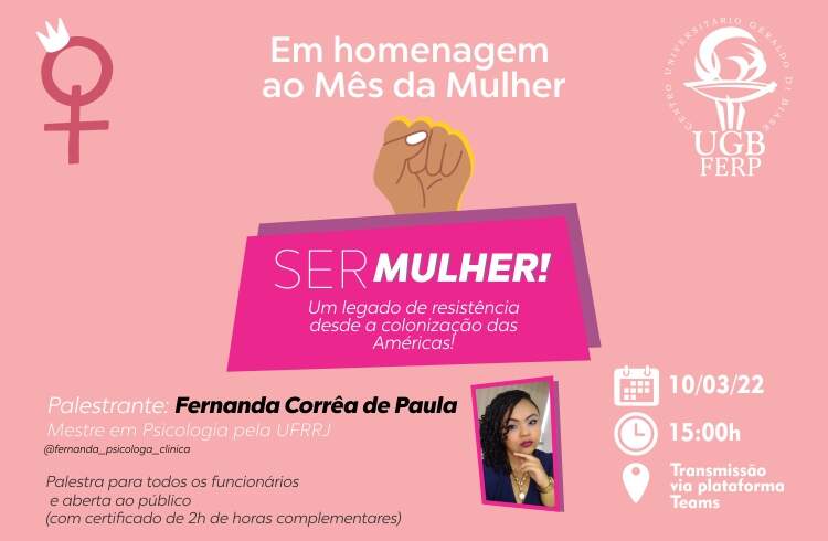 Palestra UGB sobre Dia Internacional da Mulher. Palestra UGB sobre Dia Internacional da Mulher.