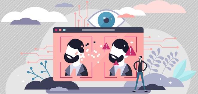 Ilustração de análise de deepfake
