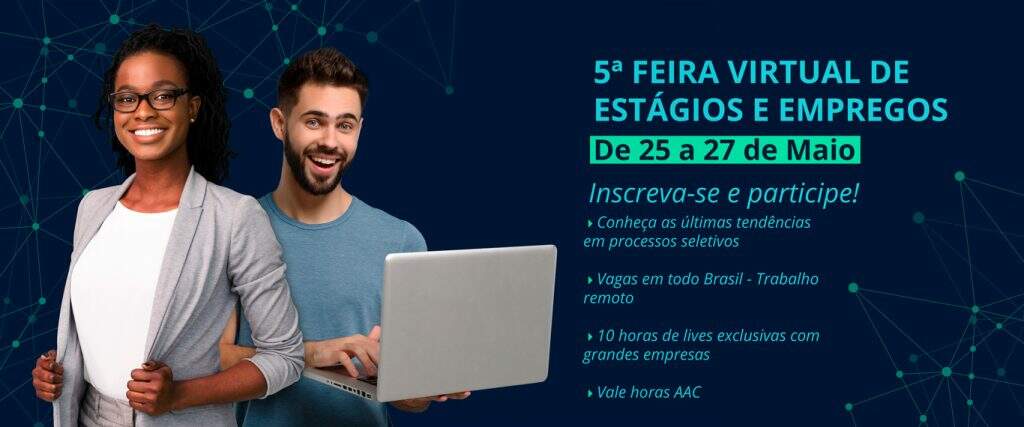 Feira virtual de estágios e empregos da Estácio