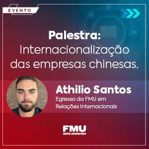Palestra sobre internacionalização das empresas chinesas do curso de Relações Internacionais.