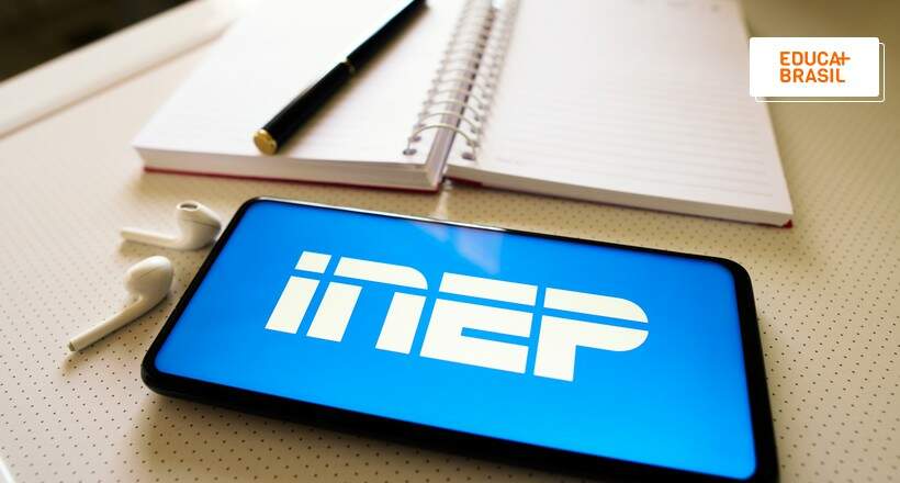 Site do Inep aberto no celular. Site do Inep aberto no celular.