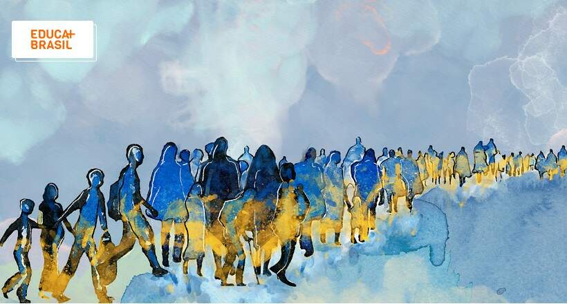 Refugiados ucranianos em busca de segurança. Refugiados ucranianos em busca de segurança.