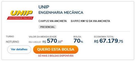 Valor da Faculdade de Engenharia Mecânica