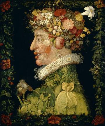 Ilustração de um homem coberto por flores. Ilustração de um homem coberto por flores.