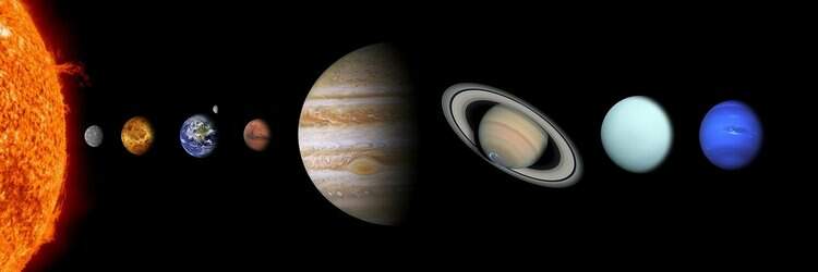 Planetas do sistema solar em alinhamento com o Sol Planetas do sistema solar em alinhamento com o Sol
