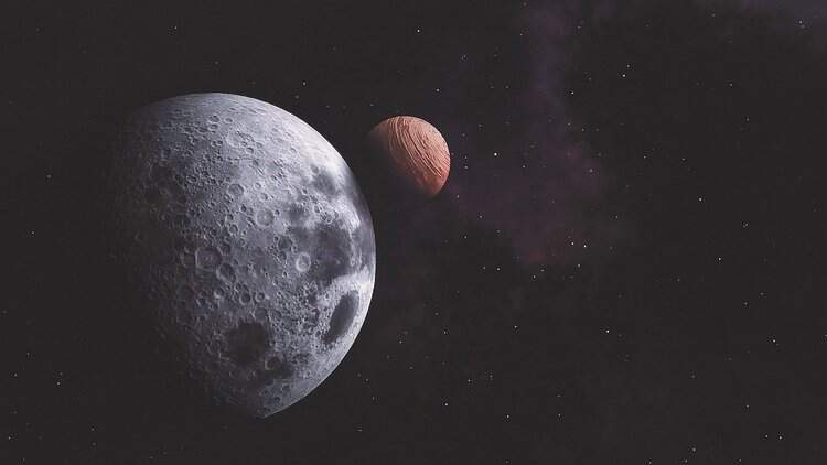 Imagem de dois planetas Imagem de dois planetas