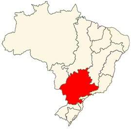 Mapa do Brasil sinalizado de vermelho a região da bacia do Paraná. Mapa do Brasil sinalizado de vermelho a região da bacia do Paraná.