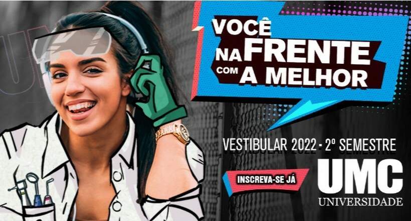 Inscrições abertas para o vestibular 2022.2 da UMC